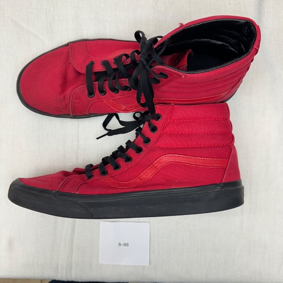 Vans Sk8 Hi Red Black Soles Men's 13 - Picture 2 of 8
